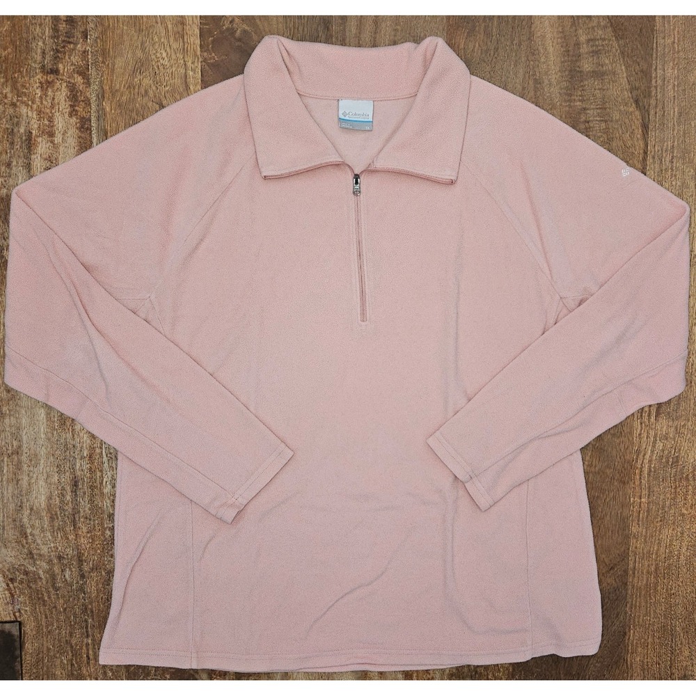 Columbia Glacial IV Sweater Womens 1X Pink Fleece Pullover Half Zip Lightweight